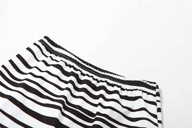Kendra Striped Two Piece Skirt Set - Glide Goods LLC