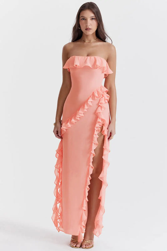 Strapless Suspender Evening Dress - Glide Goods LLC