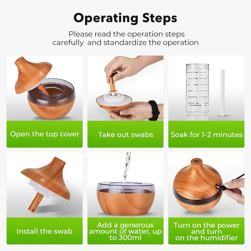 LED Wood Grain Humidifier - Glide Goods LLC