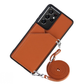 Leather Case with Strap for Samsung Phones