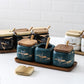 Marble Pattern Ceramic Kitchen Seasoning Tank Set - Glide Goods LLC