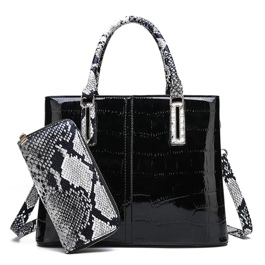 Women's Patent Leather Wallet Crossbody Handbag - Glide Goods LLC