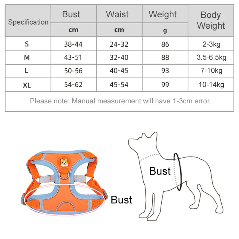 Reflective Pet Harness And Leash Set - Glide Goods LLC