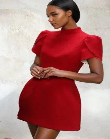 Red Cut-Out Mini Dress (One Piece) - Glide Goods LLC