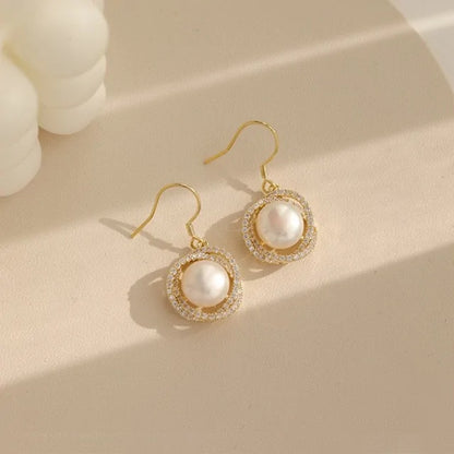 Pearl Earrings and Necklace - Glide Goods LLC