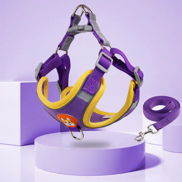 Reflective Pet Harness And Leash Set - Glide Goods LLC