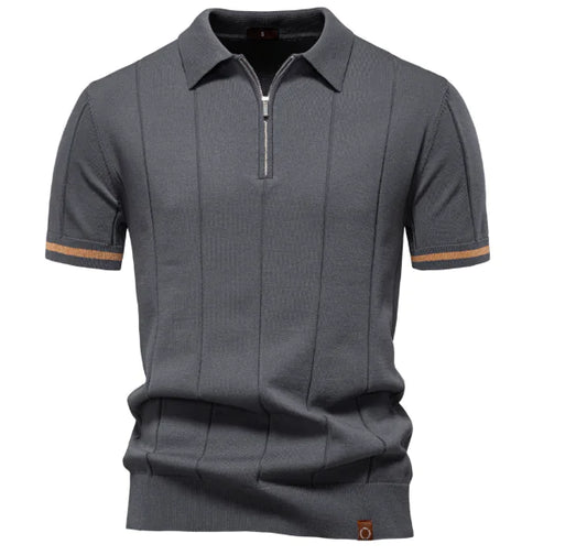 2025 Summer Men's Knit Cotton Polo Shirt (One Piece) - Glide Goods LLC