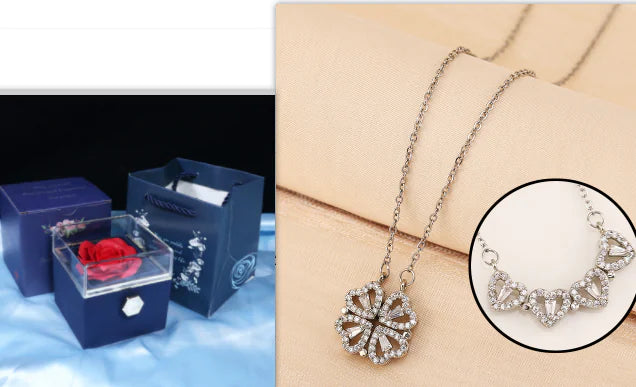 Four-Leaf Clover & Heart Necklace Gift Set - Dainty Gold Jewelry - Glide Goods LLC