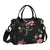 Women Cooler Bags Lunch Bag Reusable Insulated Lunch Bags Rose Dots Floral Black Crossbody with Shoulder Strap Adults S - Glide Goods LLC