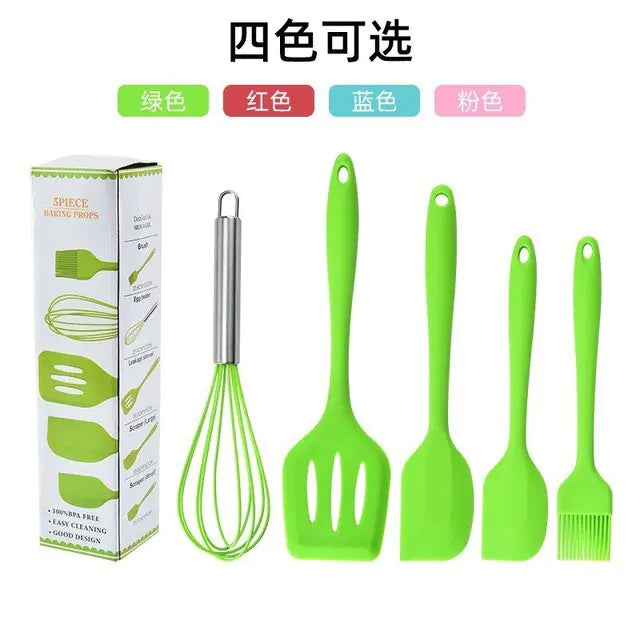 5/12pc Kitchen Utensil Set Wooden Handle - Glide Goods LLC