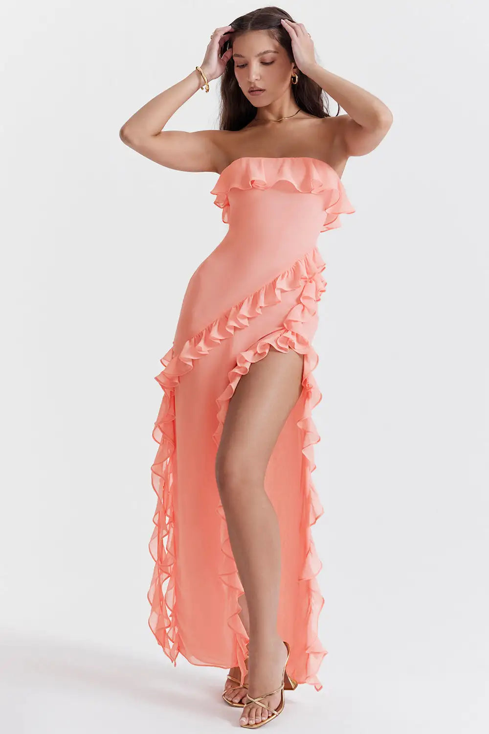 Strapless Suspender Evening Dress - Glide Goods LLC