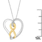14K Gold and Silver Heart Bow Pendant Necklace - Glide Goods LLC