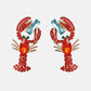 Lobster Shape Glass Stone Dangle Earrings - Glide Goods LLC