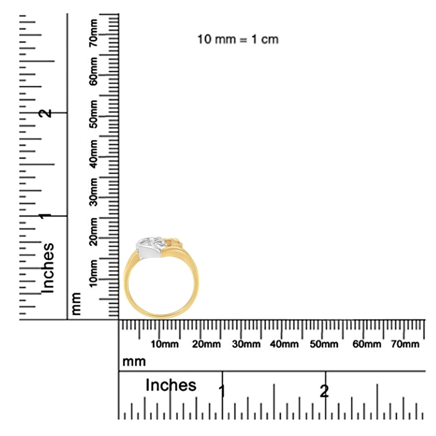 10K Two-Tone Gold Heart Ring - Glide Goods LLC