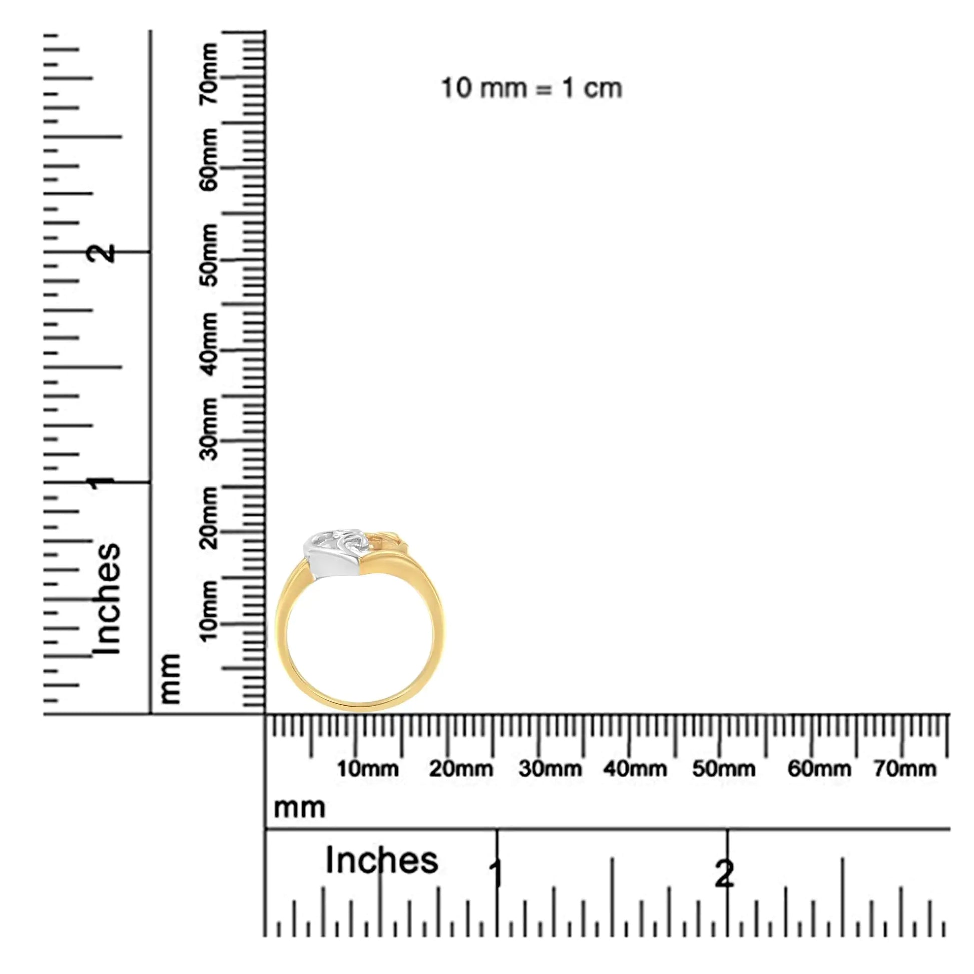 10K Two-Tone Gold Heart Ring - Glide Goods LLC