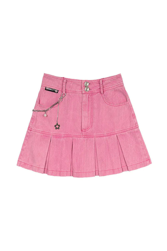 Women's Pleated Denim Skirt - Hot Girl Style