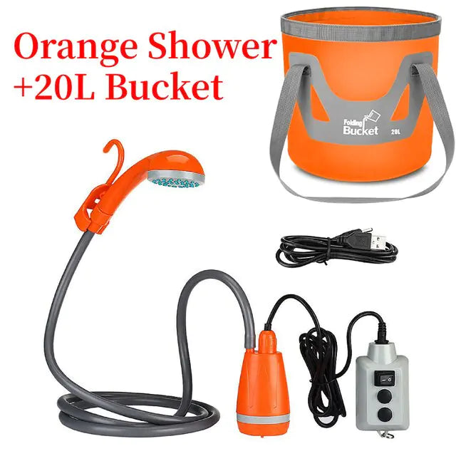 Rechargeable Outdoor Shower. - Glide Goods LLC