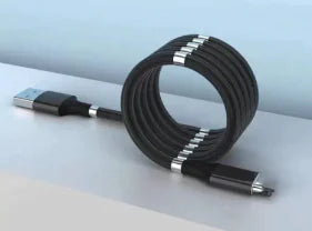 Magnetic USB Cable Charger for Mobile Phones: Fast Charge, Micro USB & Type C - Glide Goods LLC