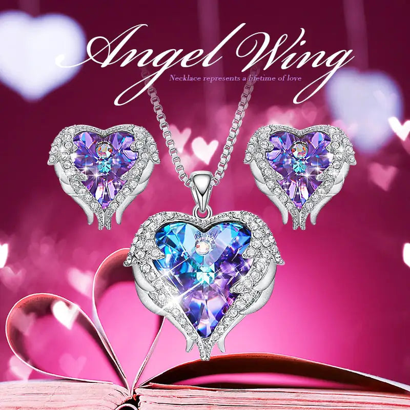 Heart Crystal Necklace - Glide Goods LLC