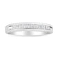 18K White Gold 1/4 Cttw Channel Set Princess-cut Diamond Classic 11 Stone Band Ring (E-F Color, I1-I2 Clarity) - Glide Goods LLC