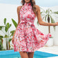 New Flowers Print Halterneck Dress Summer, Women - Glide Goods LLC