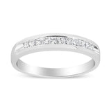 18K White Gold 1/4 Cttw Channel Set Princess-cut Diamond Classic 11 Stone Band Ring (E-F Color, I1-I2 Clarity) - Glide Goods LLC