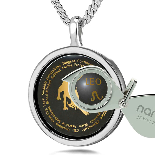 Leo Necklaces for Lovers of the Zodiac 24k Gold Inscribed - Glide Goods LLC