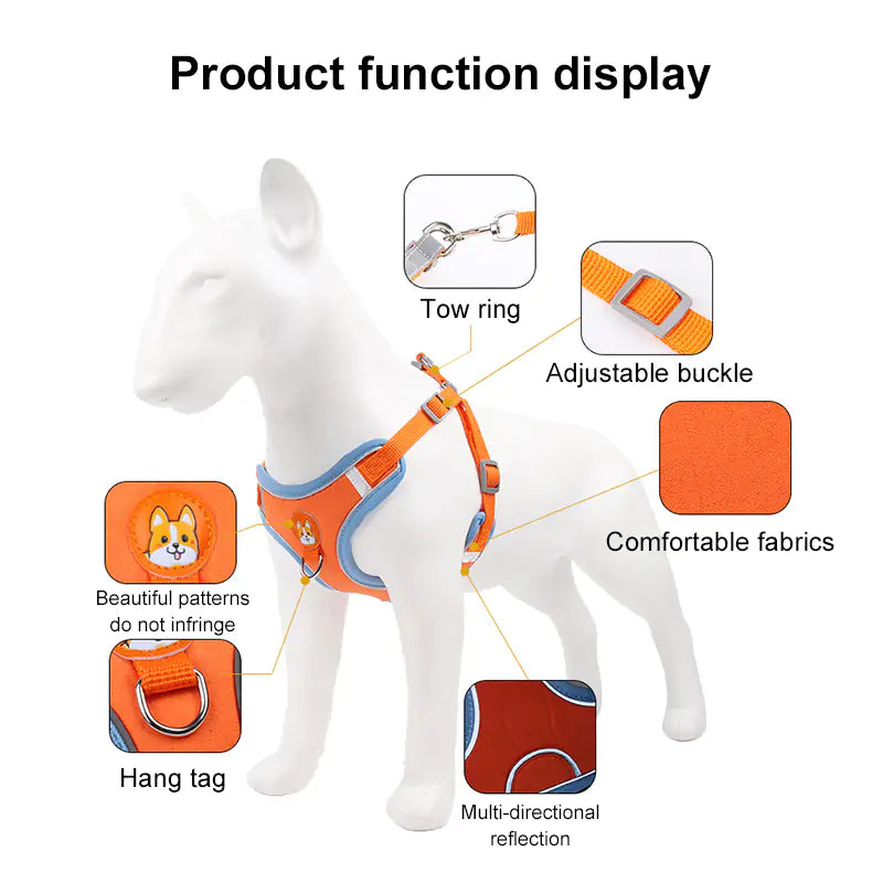 Reflective Pet Harness And Leash Set - Glide Goods LLC