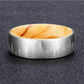 Silver Etched Tree Line and Olive Wood Tungsten Ring - Glide Goods LLC