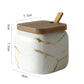 Marble Pattern Ceramic Kitchen Seasoning Tank Set - Glide Goods LLC