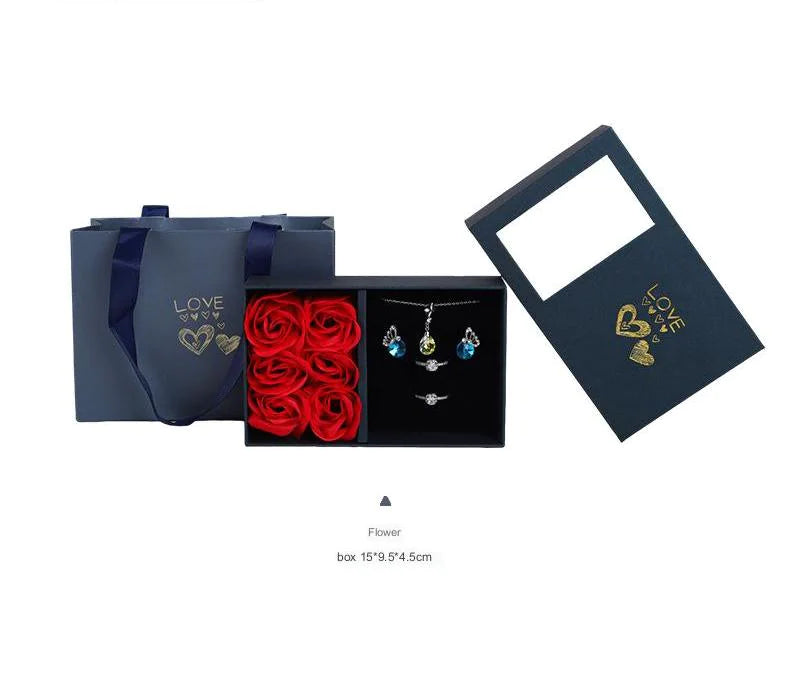Four-Leaf Clover & Heart Necklace Gift Set - Dainty Gold Jewelry - Glide Goods LLC