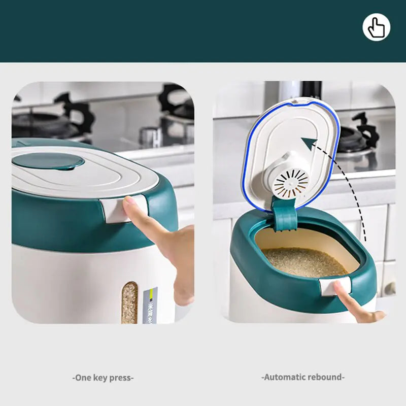 Automatic Food Storage Bin Kitchen Rice Bucket - Glide Goods LLC