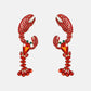 Lobster Shape Glass Stone Dangle Earrings - Glide Goods LLC