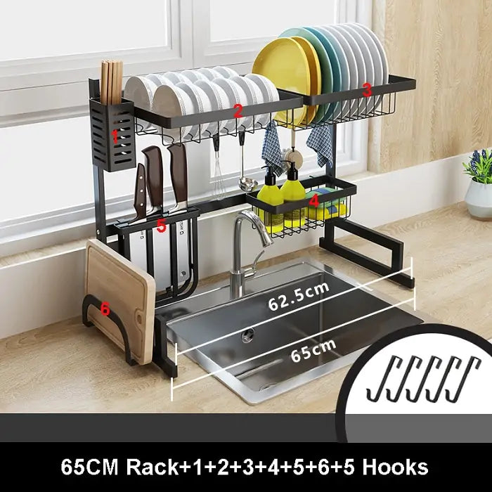 Stainless Steel U-shaped Kitchen Dish Rack - Glide Goods LLC