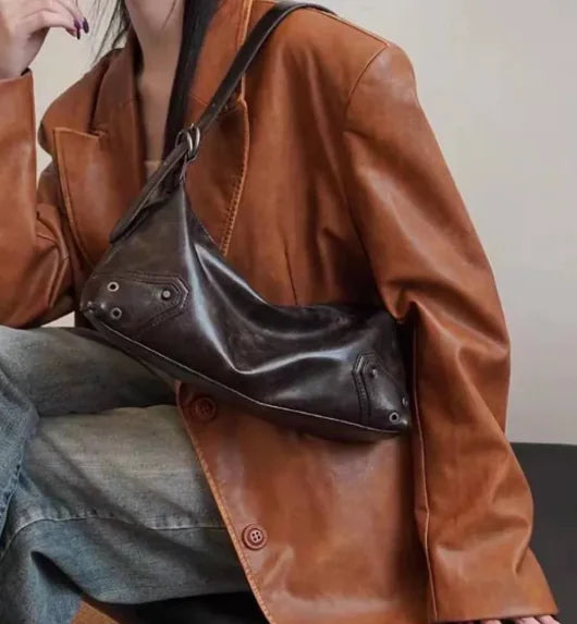 Retro Waxed Leather Messenger - Glide Goods LLC