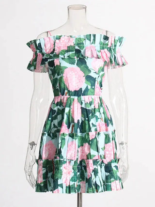 Summer Floral Ruched Dresses