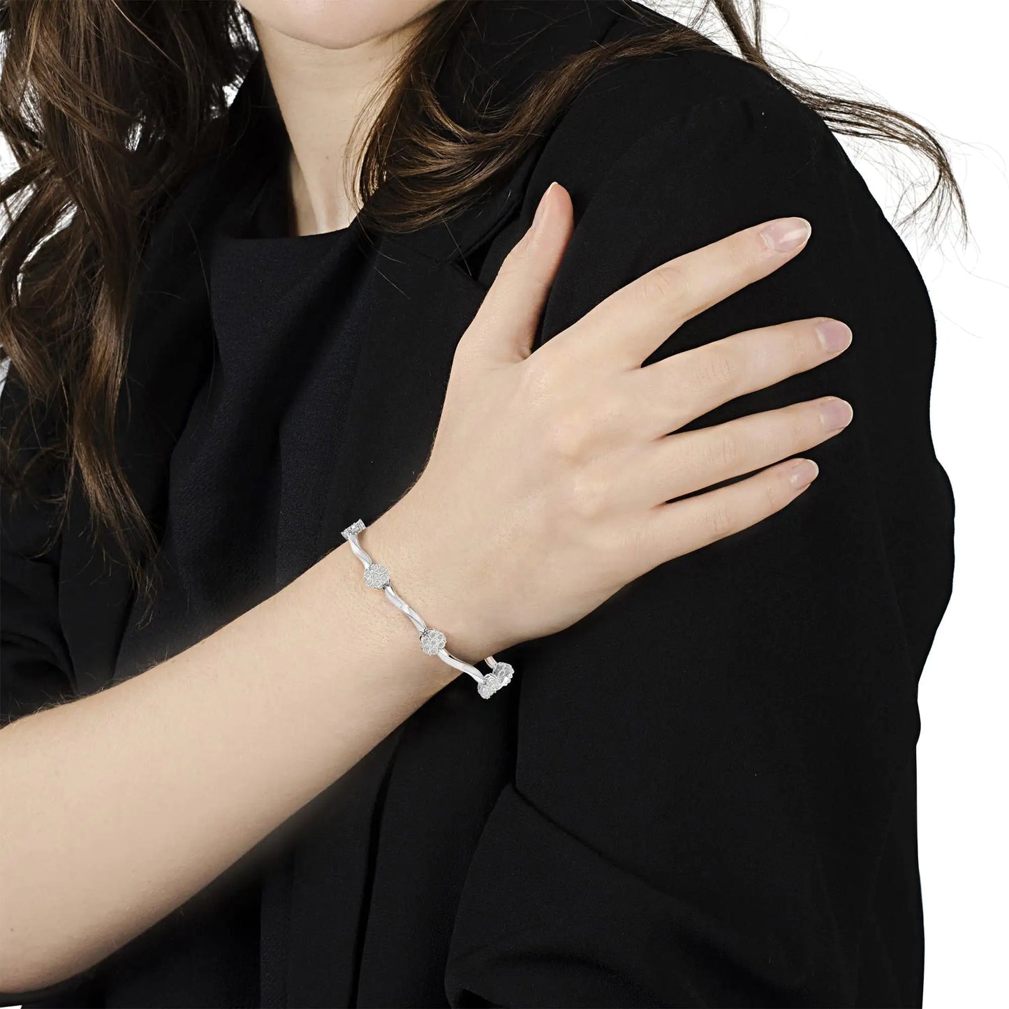 A radiant blend of elegance and timeless beauty in sterling silver and diamonds. - Glide Goods LLC