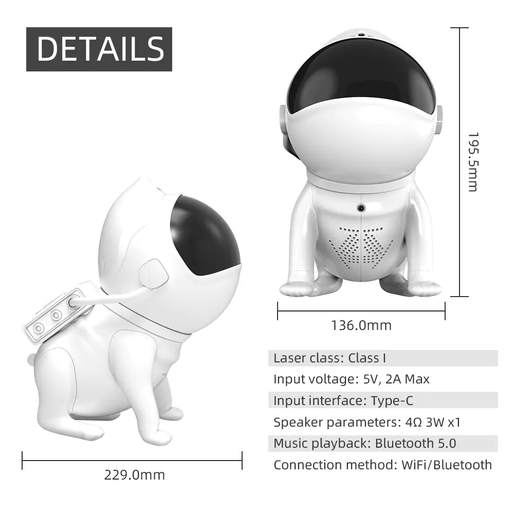 Space Dog Galaxy Star Nebula Projector - Glide Goods LLC