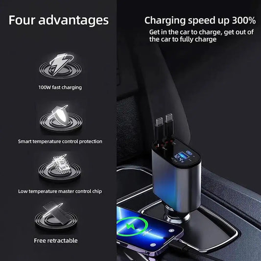 Retractable Car Charger - Glide Goods LLC