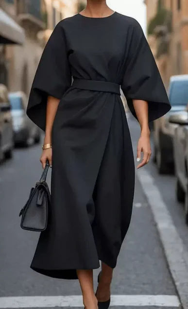 Juliette™ Elegant Belted Dress with Timeless Style - Glide Goods LLC
