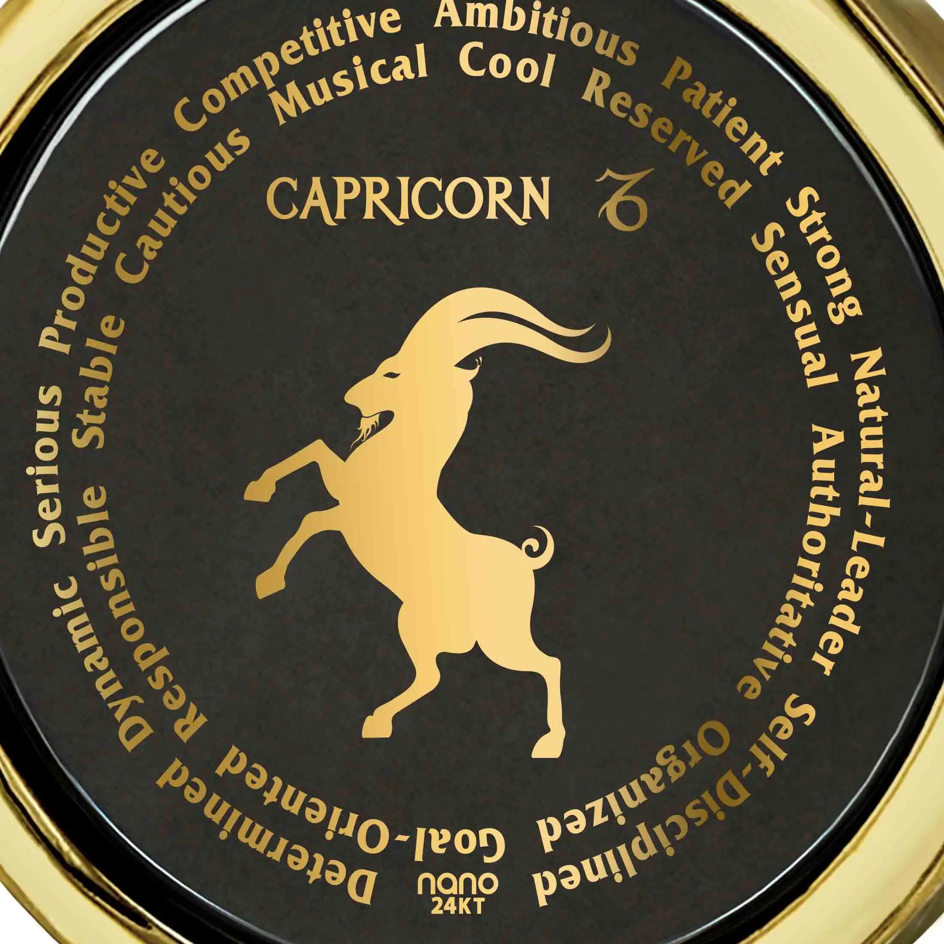Capricorn Necklaces for Lovers of the Zodiac 24k Gold Inscribed - Glide Goods LLC