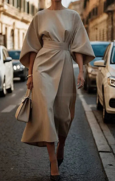 Juliette™ Elegant Belted Dress with Timeless Style - Glide Goods LLC