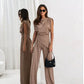 Women's Elegant Summer Two-Piece Set with Top & Pants - Glide Goods LLC