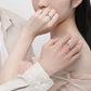 Couple Ring in Sterling Silver with Niche Enamel Design - Glide Goods LLC