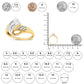 10K Yellow and White Gold 1/10 Cttw Baguette and Round-Cut Diamond Bypass Ring (I2 Color, H-I Clarity) - Glide Goods LLC