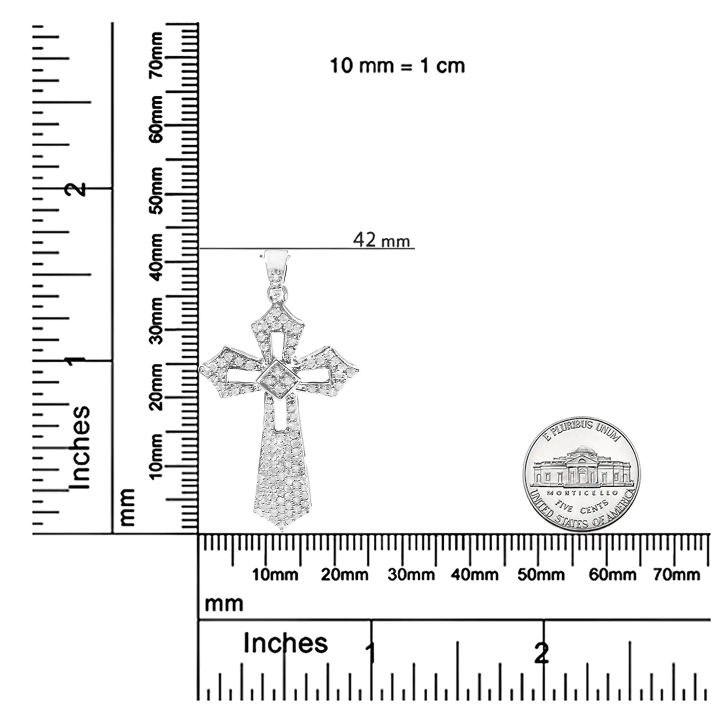 A radiant blend of elegance and faith in sterling silver and diamonds. - Glide Goods LLC