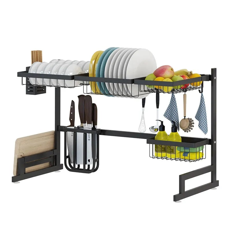 Stainless Steel U-shaped Kitchen Dish Rack - Glide Goods LLC