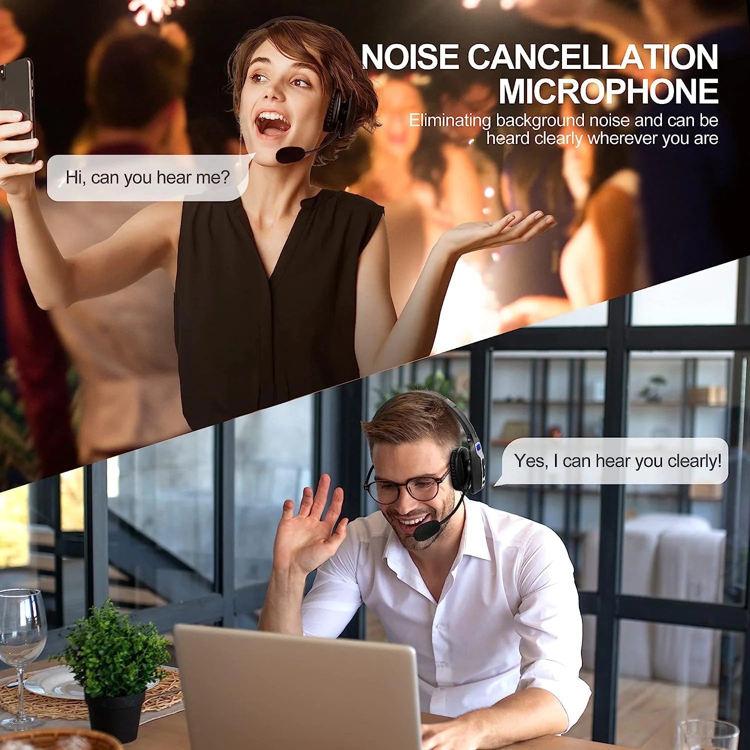 Trucker Bluetooth 5.2 Wireless Headset With Noise Cancelling Mic For Phones PC - Glide Goods LLC