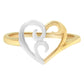 10K Two-Tone Gold Heart Ring - Glide Goods LLC