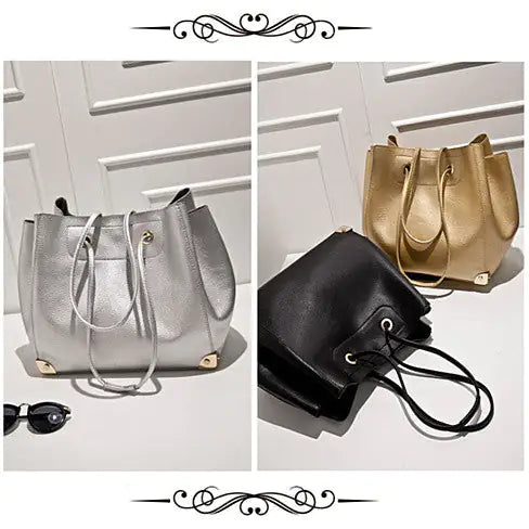 Class Appeal Handbags In Gold, Platinum And Classic Black - Glide Goods LLC